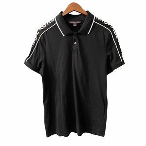 Michael Kors Black Spellout Polo Shirt Size S